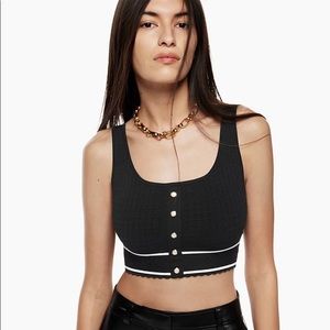 Aritzia Babaton Sculpt Knit Button Tank